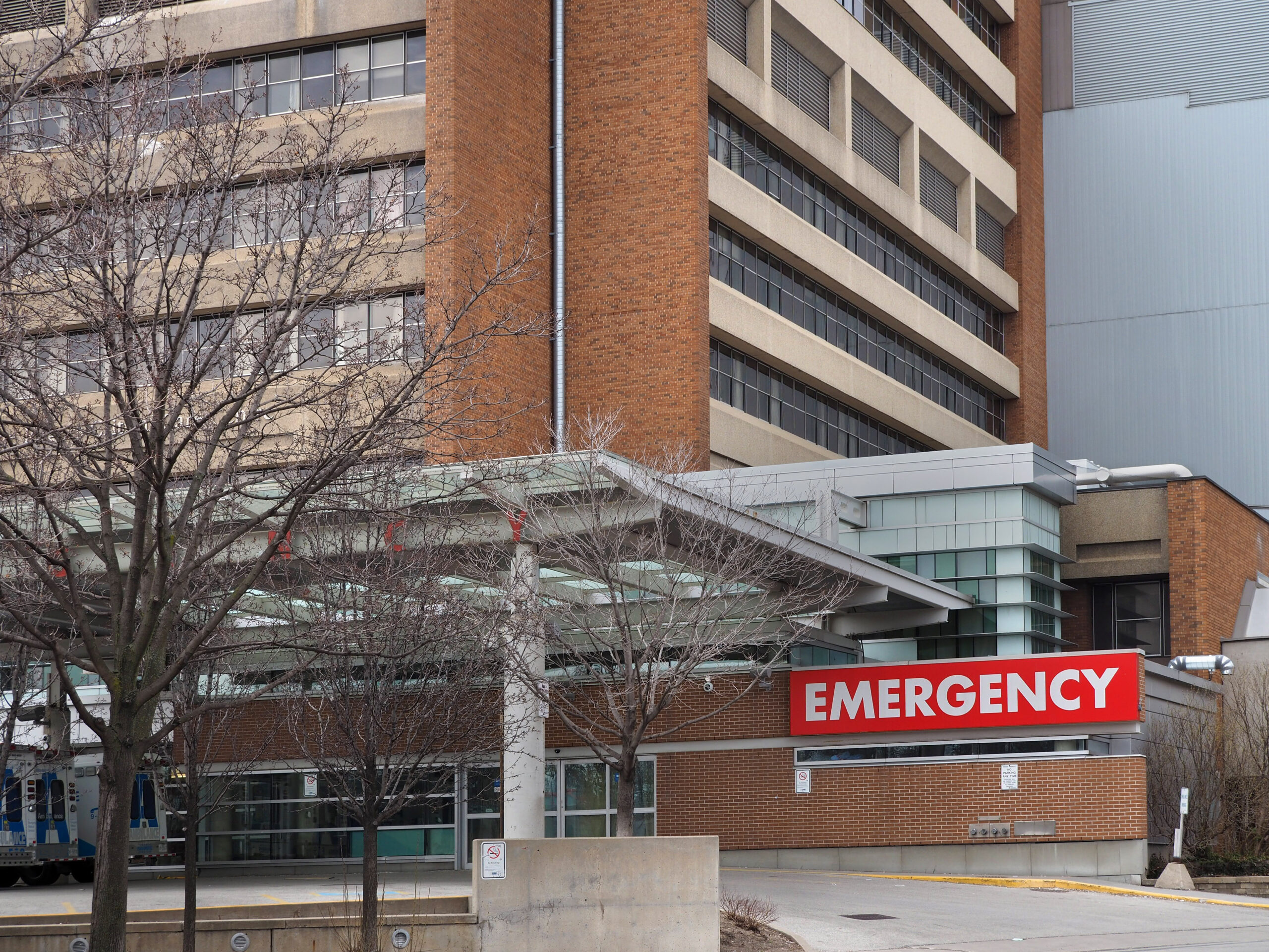hospital building with emergency entrance -